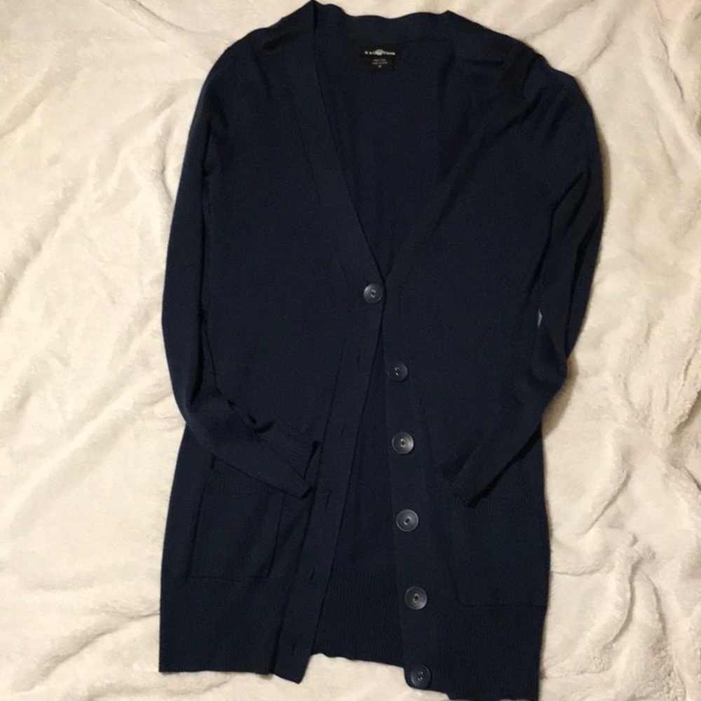 Navy button up cardigan